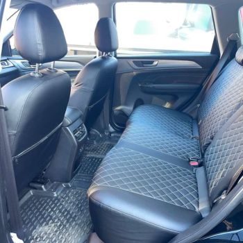 Авточехлы Автопилот Черный Ромб (Белая Строчка)