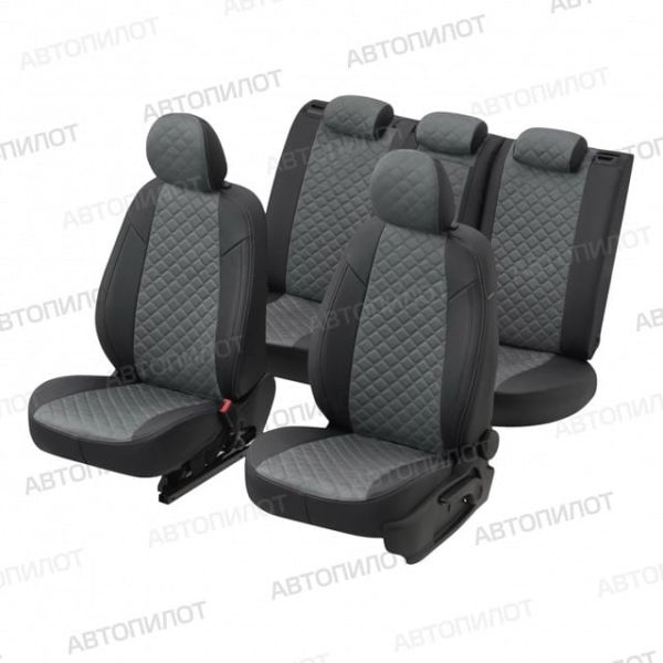 Чехлы Автопилот Алькантара Ромб на Лада Ларгус FL 7 мест с 2021+ Чехлы Автопилот Алькантара Ромб на Лада Ларгус FL 7 мест с 2021+