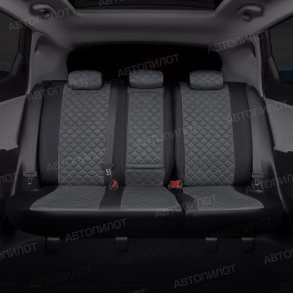 Чехлы Автопилот Алькантара Ромб на Лада Ларгус FL 7 мест с 2021+ Чехлы Автопилот Алькантара Ромб на Лада Ларгус FL 7 мест с 2021+