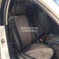 Чехлы Автопилот Алькантара Ромб на Лада Ларгус FL 7 мест с 2021+ Чехлы Автопилот Алькантара Ромб на Лада Ларгус FL 7 мест с 2021+