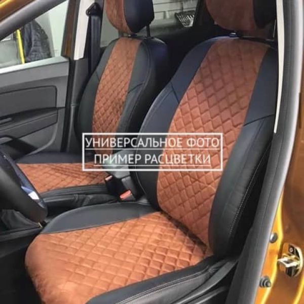Чехлы Автопилот Алькантара Ромб на Лада Ларгус FL 7 мест с 2021+ Чехлы Автопилот Алькантара Ромб на Лада Ларгус FL 7 мест с 2021+